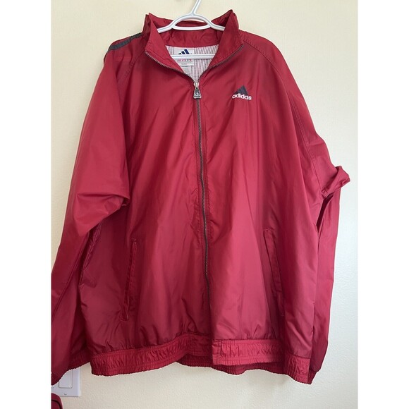 Vtg 90S Adidas Men’s XXL 3-Stripe Windbreaker Packable Hooded Track Zip‎ Jacket - Picture 1 of 12